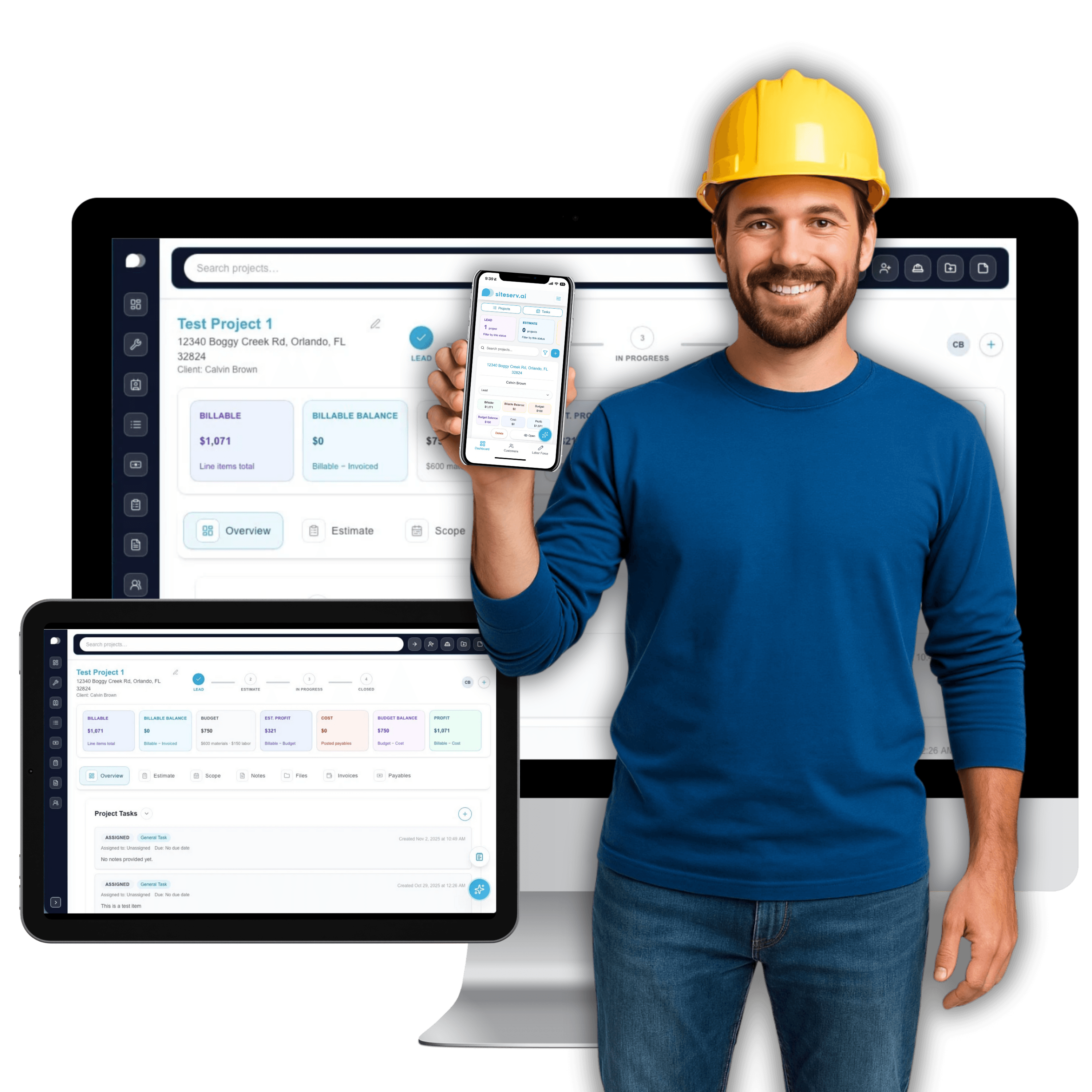 SiteServ schedule and resource view